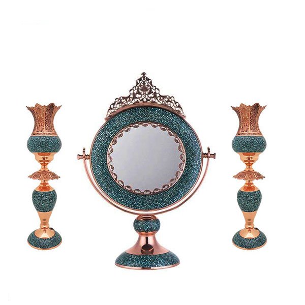 Persian Turquoise Handicraft Copper Mirrors and candlesticks Model 09,Turquoise neyshabor,Turquoise neyshaboor,Turquoise mashhad
