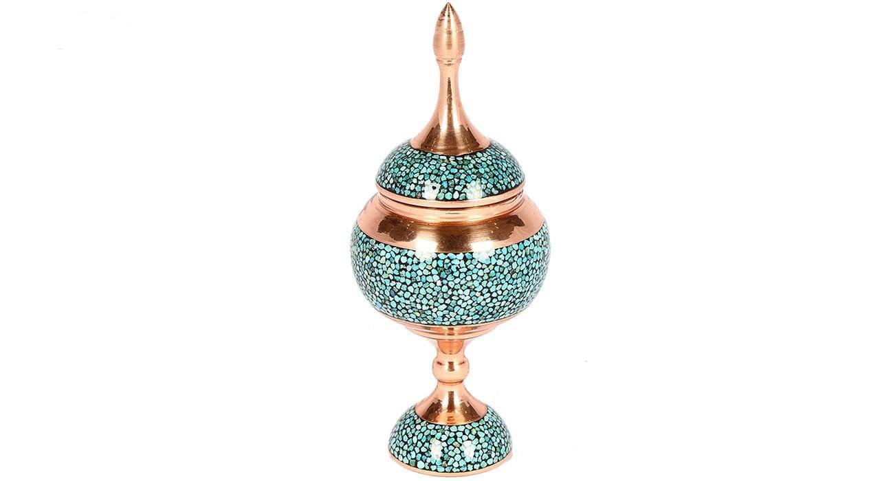 Persian Turquoise Handicraft Copper Container Model Payehdar 133,Turquoise handicraft,buy Turquoise,purchase Turquoise