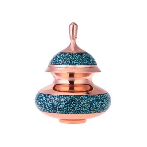 Iranian Turquoise Handicraft Copper Container 17 CM Height,Turquoise cost,Turquoise handcrafts,handcrafts Turquoise