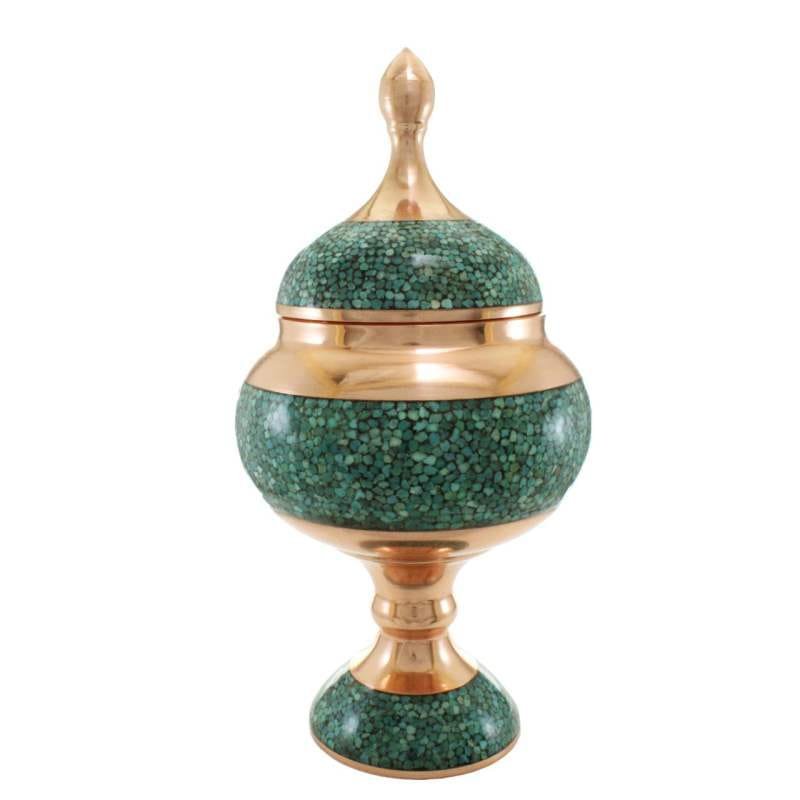 Persian Turquoise Handicraft Copper Container 22 CM Height Model FR 07,Turquoise persian,Turquoise neyshabor,Turquoise neyshaboor