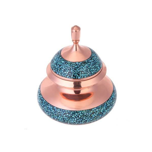 Iranian Turquoise Handicraft Copper Container 17 CM Height,Turquoise cost,Turquoise handcrafts,handcrafts Turquoise