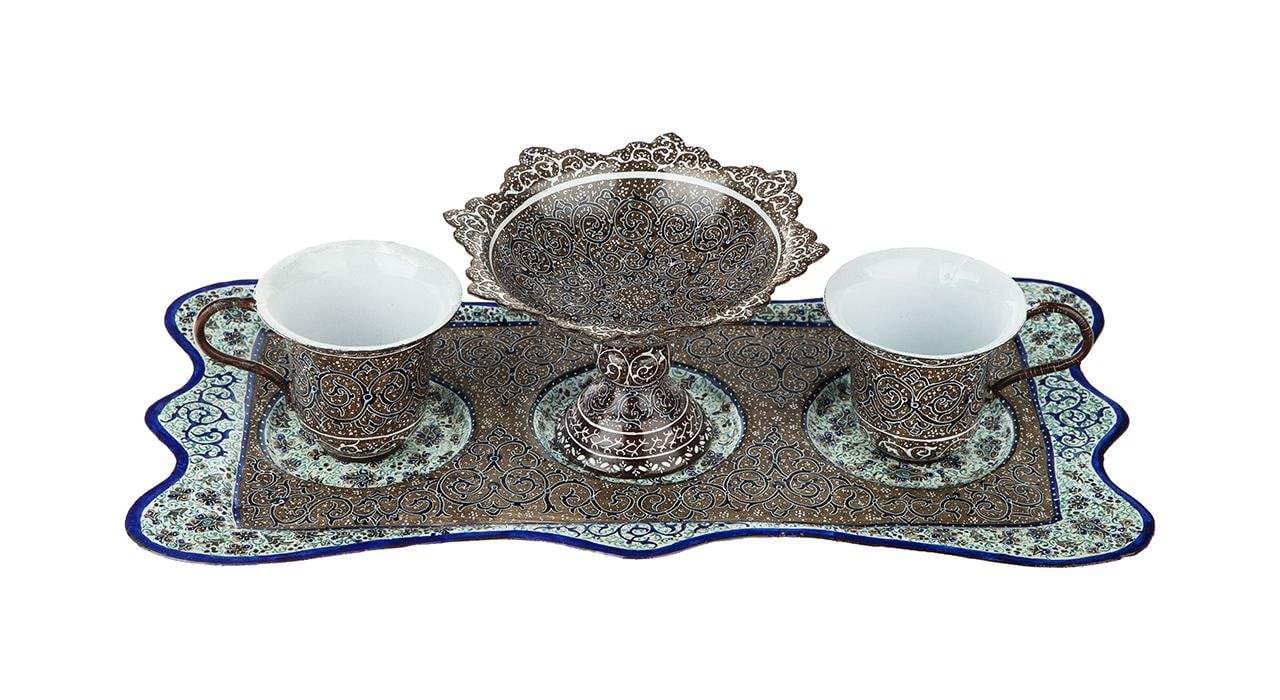 Persian Enamel Handicraft Tea Set Model 60,iranian handicrafts,persian handicrafts,iranian enamel shop,iranian dishes,iranian art