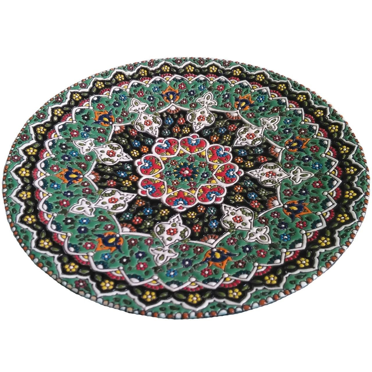 Persian Enamel Handicraft Pottery Dish Model P15,enamel of plate,persian enamel shop,art dishes,art plates,persian pots