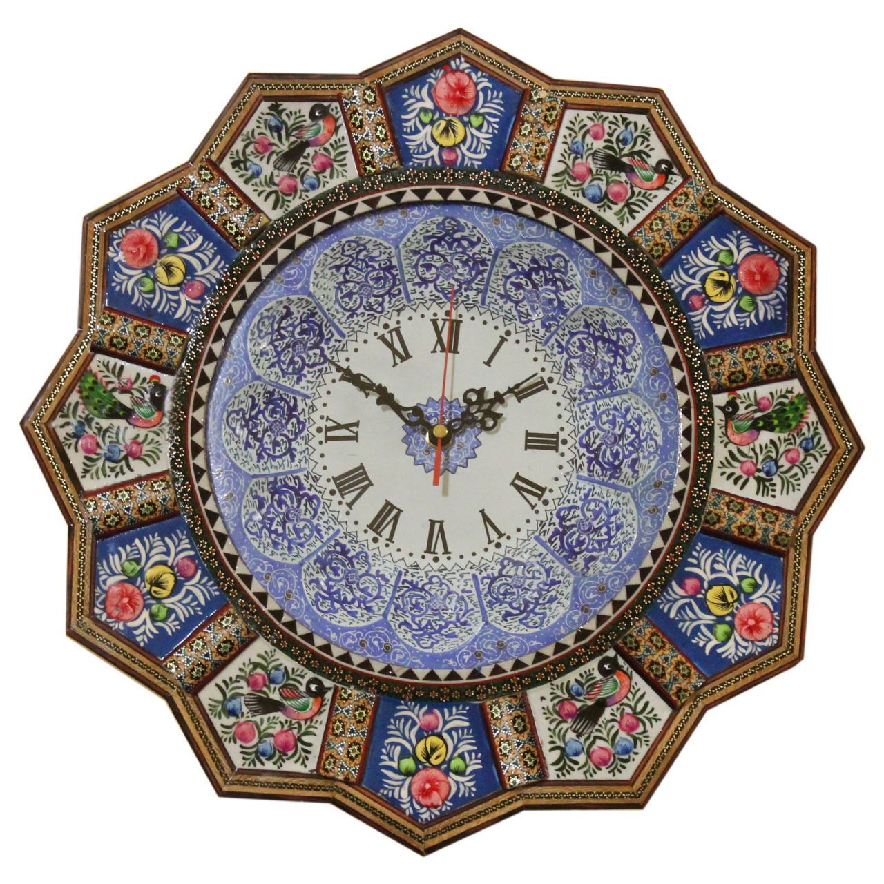 Khatam clock Birds Design Code 041007700006 , Khatam clock, Inlaid, Khatam clock model, Khatam