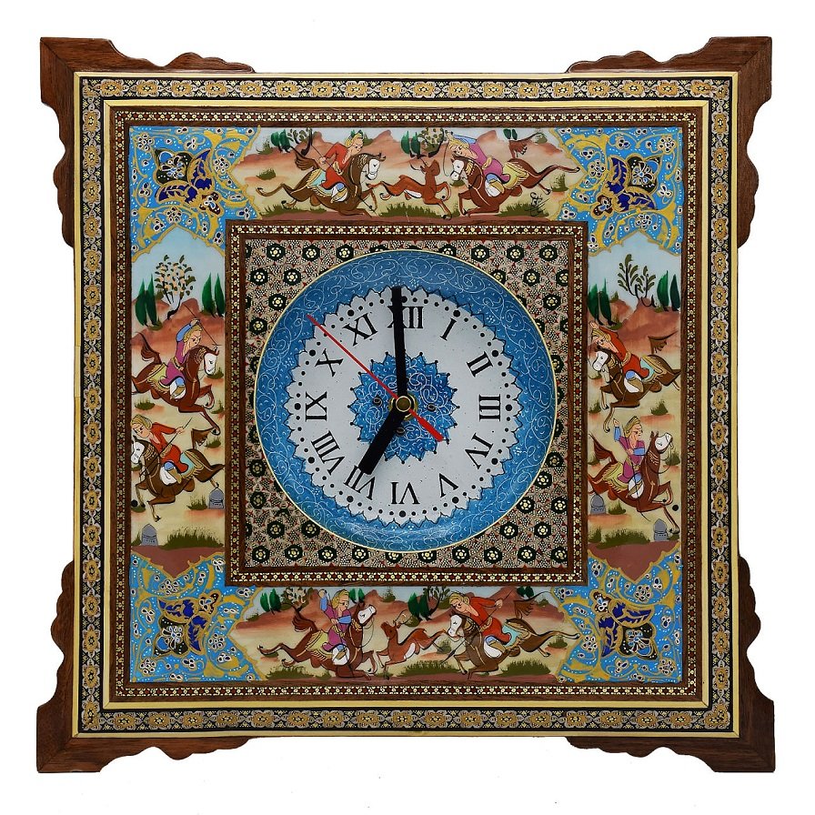 Khatam clock Shekargah design code 462 , Khatam clock, Inlaid, Khatam clock model, Khatam