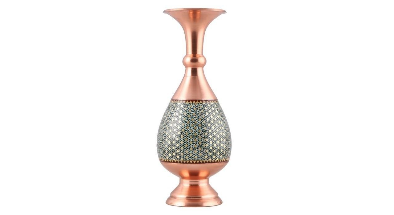 Khatam pot copper turquoise design code 141128 , Khatam pot model, Inlaid, Khatam pot, Khatam