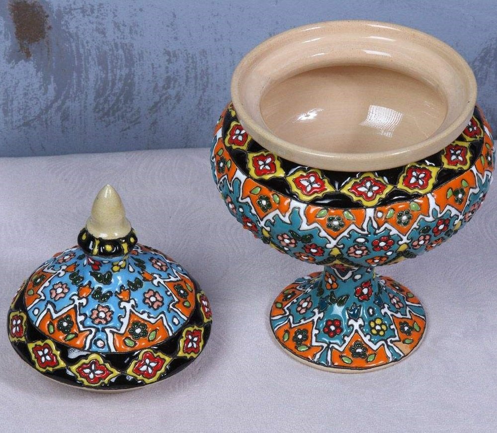 Enamel Handicraft Pottery Container Code 13166,tradional enamel handmade,handmade enamel,prices of enamel pot