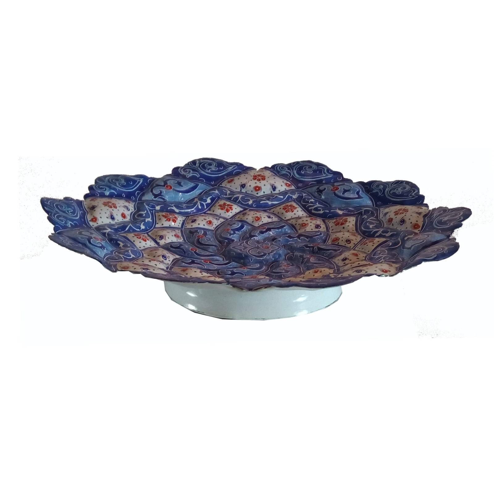 Enamel Handicraft copper dish eslimi khataei design Homa model,buy traditional enamel,buy dishes,decoration plates