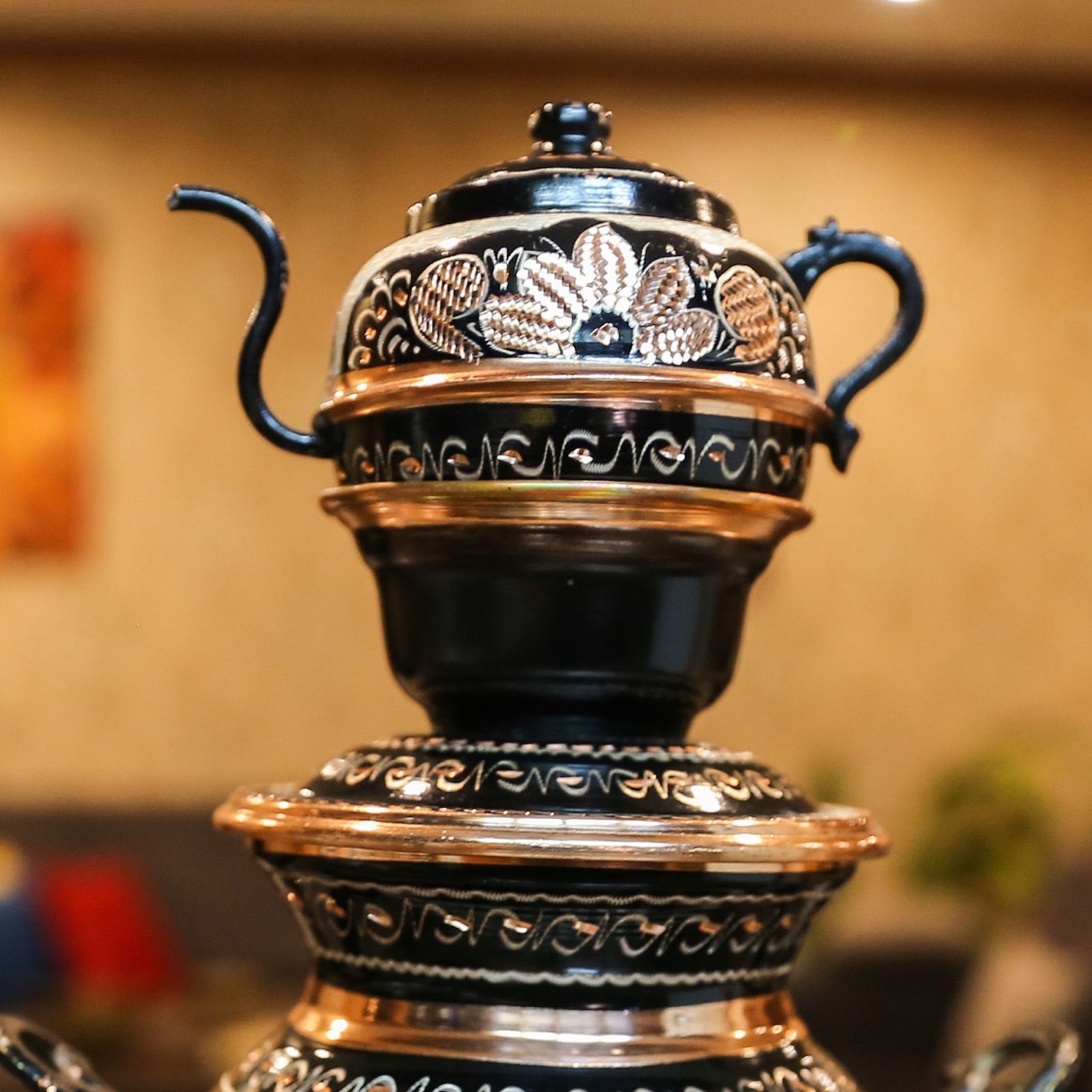 Handicraft Copper Samovar and teapot design Nastaran code 592,copper,copper metal,copper persian,persian handicrafts copper