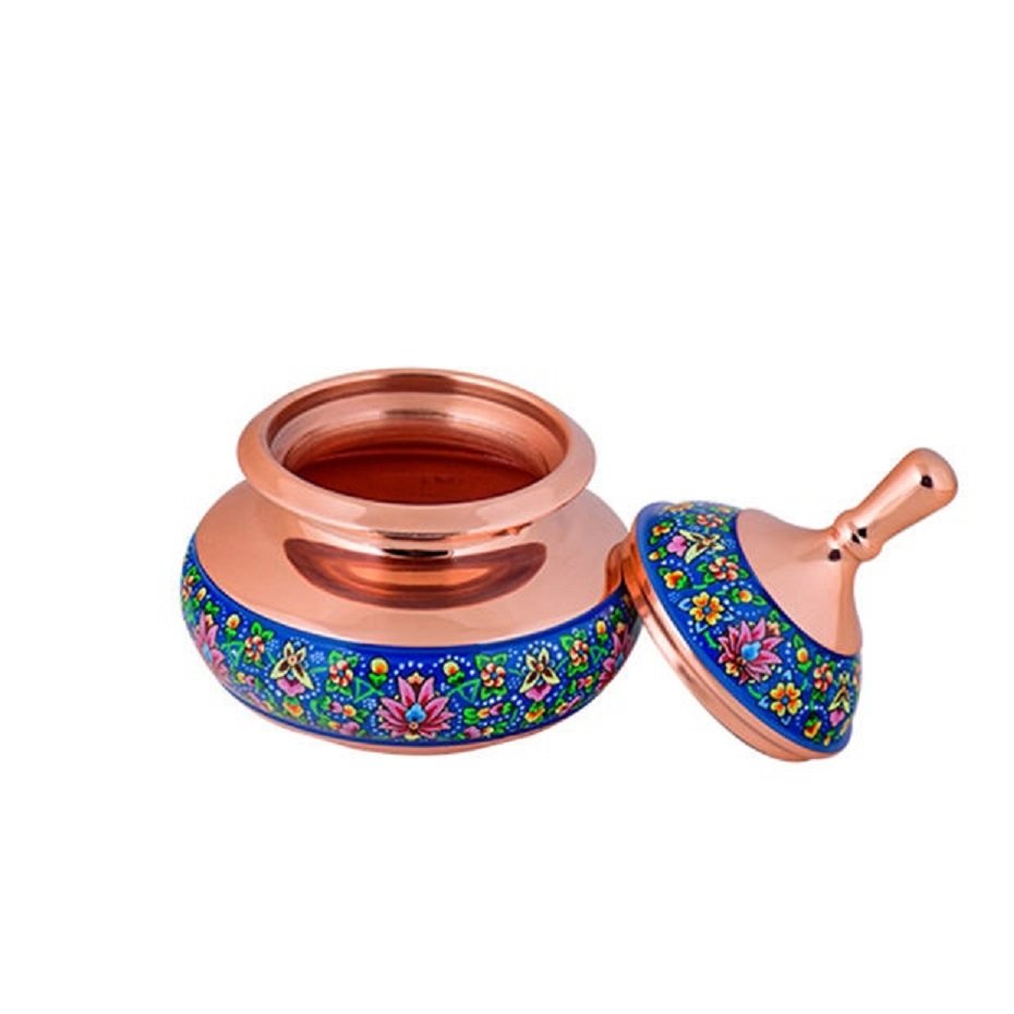 Handicraft Copper container model pardaz code P021, तांबे की हस्तनिर्मित कीमत, फारसी तांबे के सामान